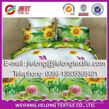 3D beautiful sun flower printed 100% polyester microfiber fabric